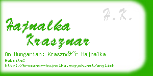 hajnalka krasznar business card